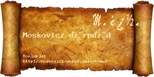 Moskovicz Árpád névjegykártya